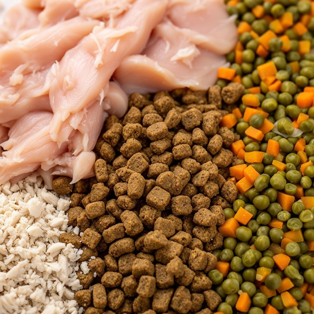 Ingredients for Low Fat Chicken Veggie Dog Food