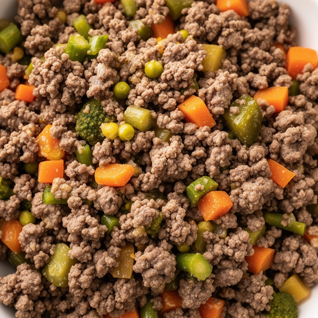 What is Ground Beef Frozen Vegetables Dog Food?