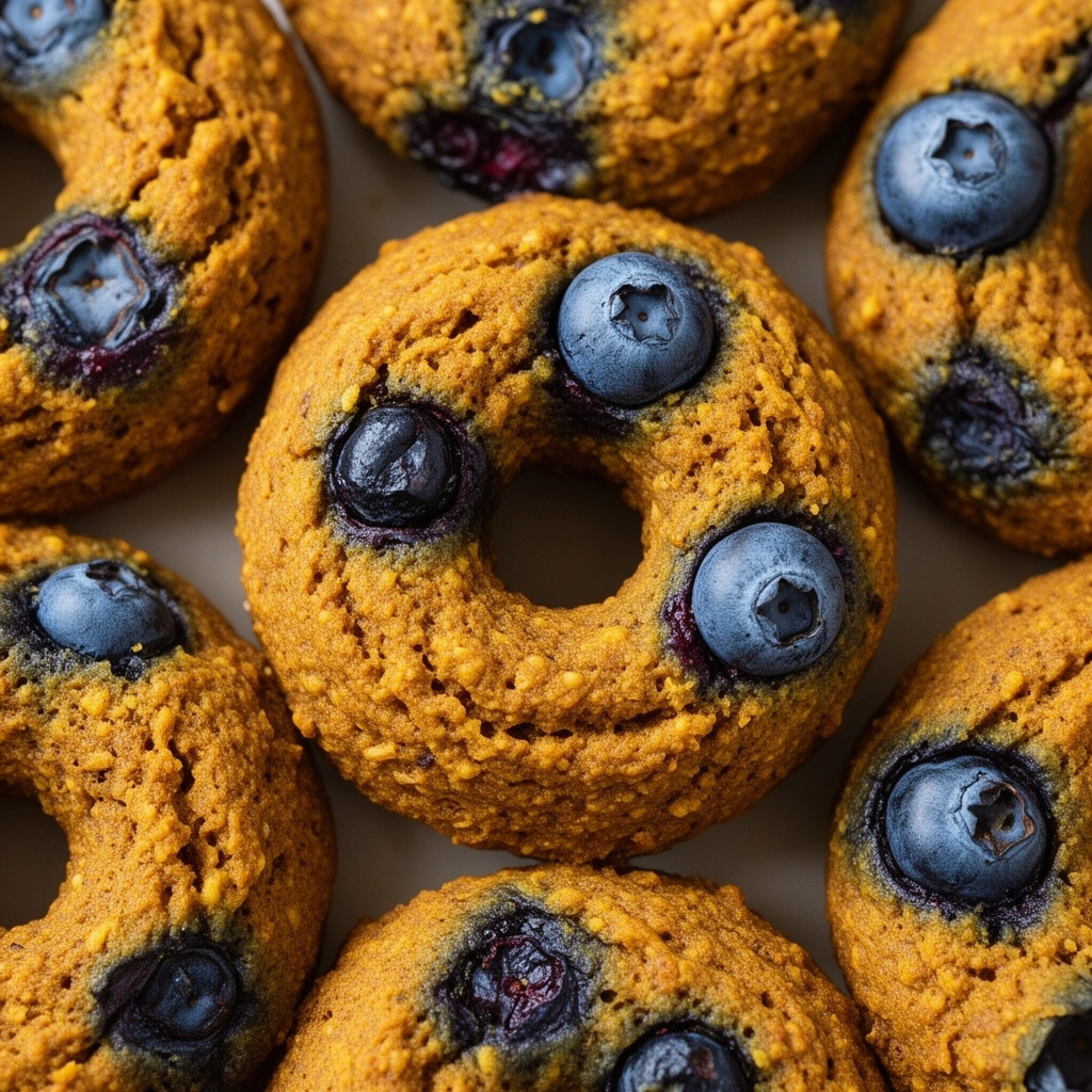 Blueberry Pumpkin Dog Donuts illustration