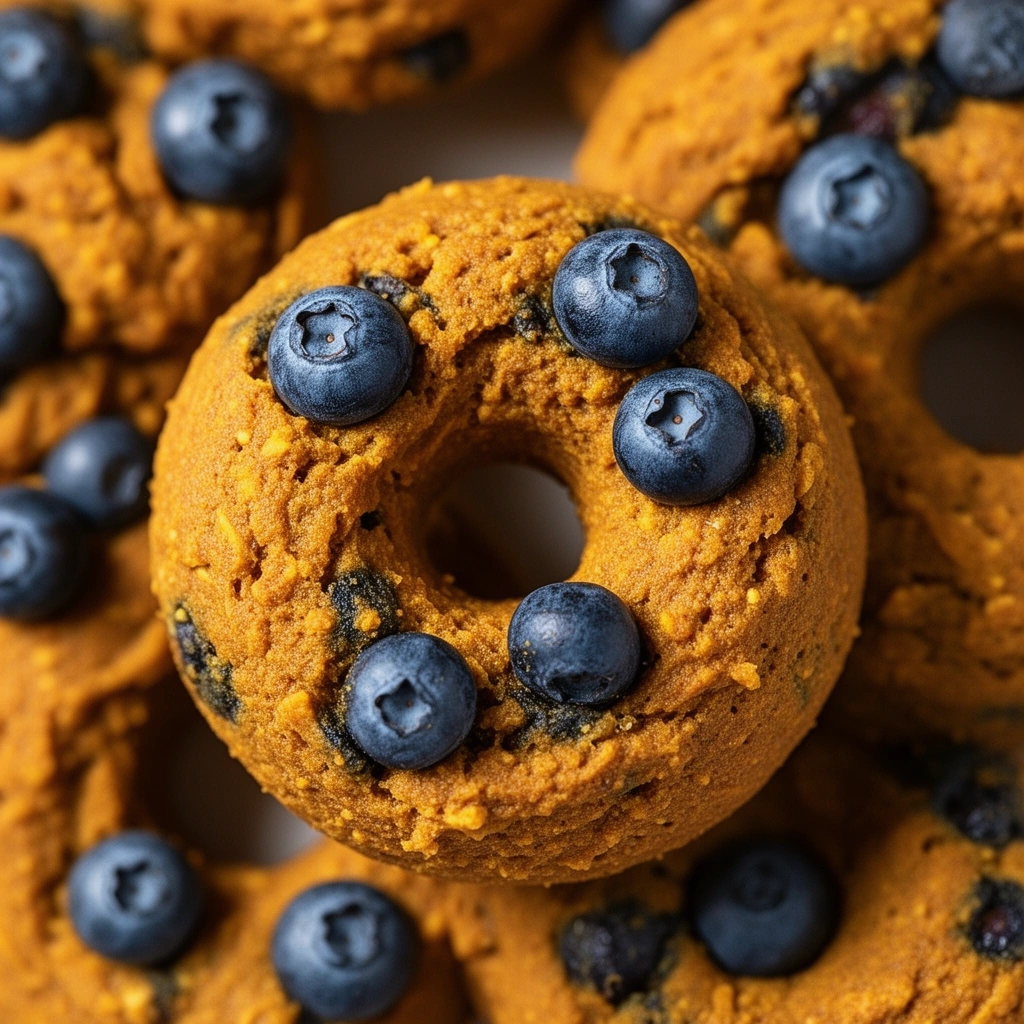 Blueberry Pumpkin Dog Donuts illustration