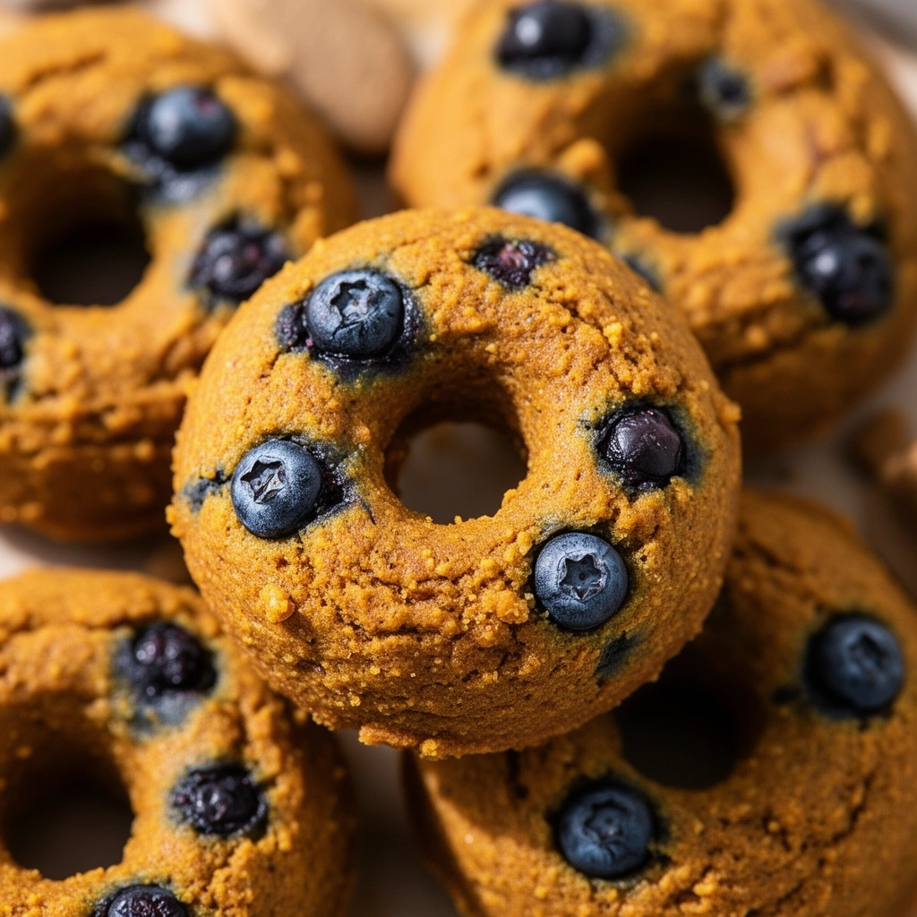 Blueberry Pumpkin Dog Donuts illustration