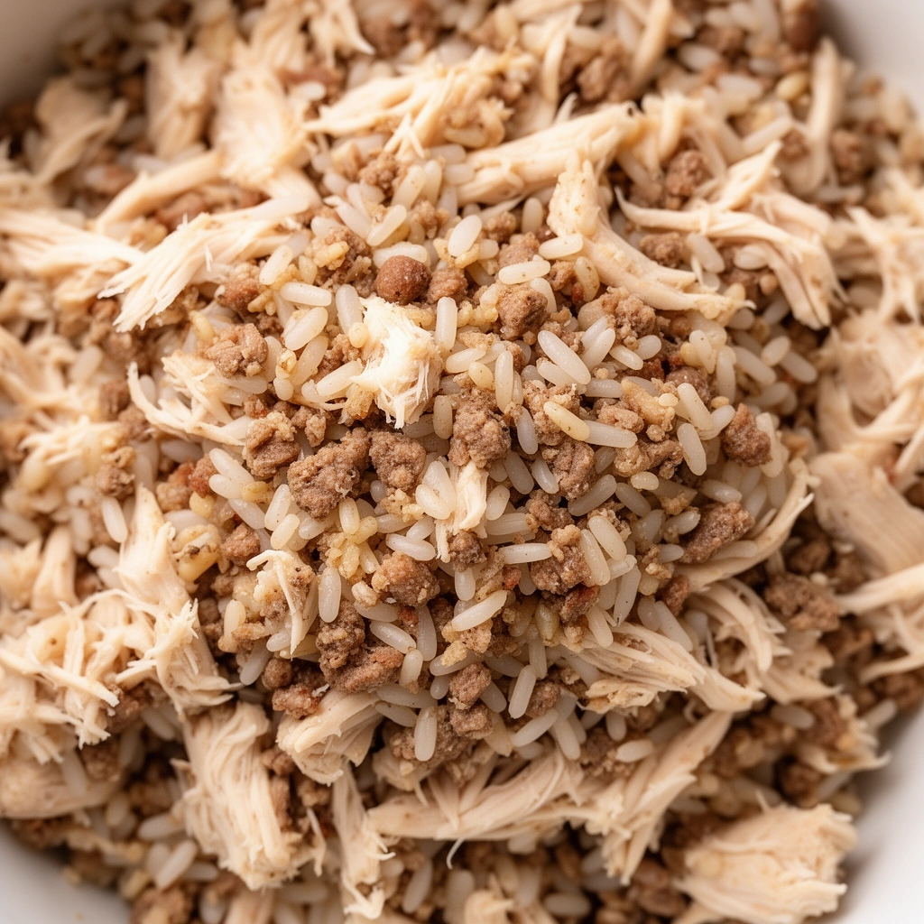 Homemade Chicken and Rice Dog Food Recipe illustration