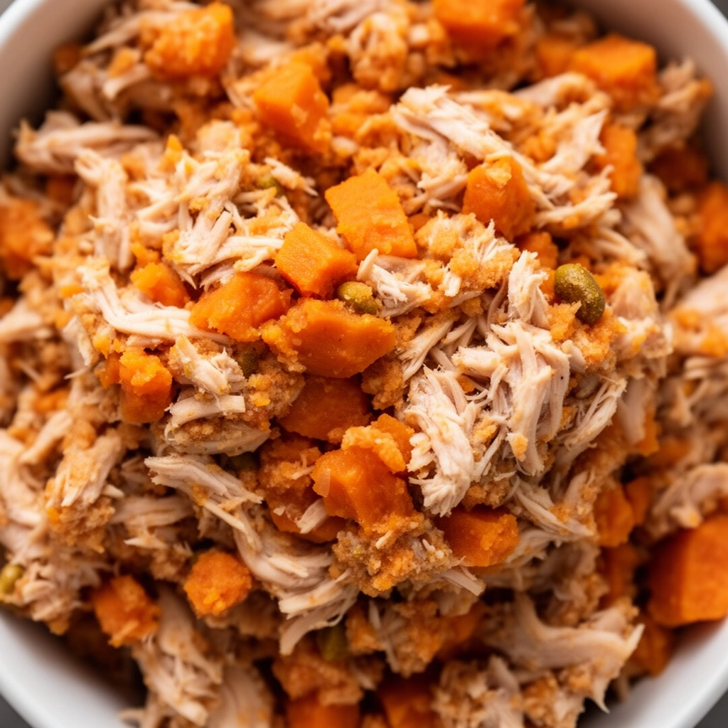 homemade turkey sweet potato dog food recipe illustration