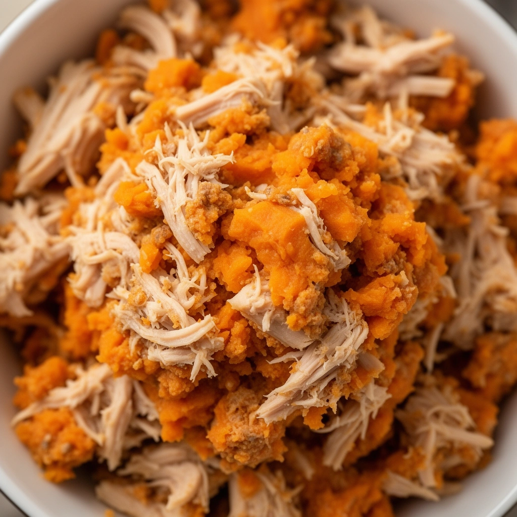 homemade turkey sweet potato dog food recipe illustration