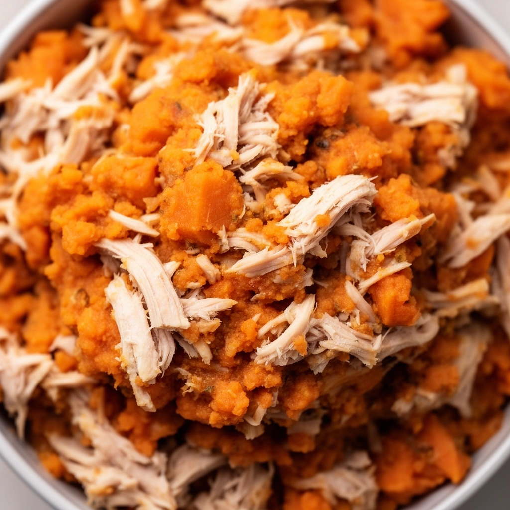 homemade turkey sweet potato dog food recipe illustration