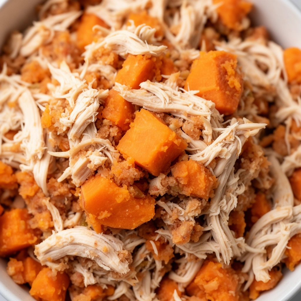 Homemade Chicken and Sweet Potato Dog Food Recipe illustration